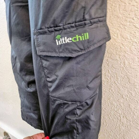 Kids Snow Bib Overalls w/ Leg pocket: Grey Size Small: Unisex Snowsuit Coveralls - Picture 3 of 7